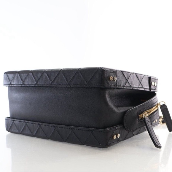 Chanel  Calfskin Quilted Studded Square Vanity Case Black - Picture 5 of 15